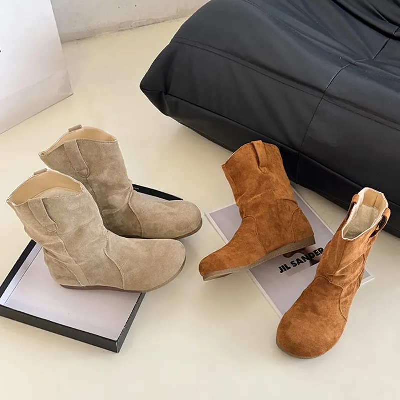 Mid Calf Boot Women Shoes Flat Platform Motorcycle Boots Winter Warm Round Toe Slip on Western Boot Comfortable Khaki Apricot
Mid Calf Boot Women Shoes Flat Platform Motorcycle Boots Winter Warm Round Toe Slip on Western Boot Comfortable Khaki Apricot