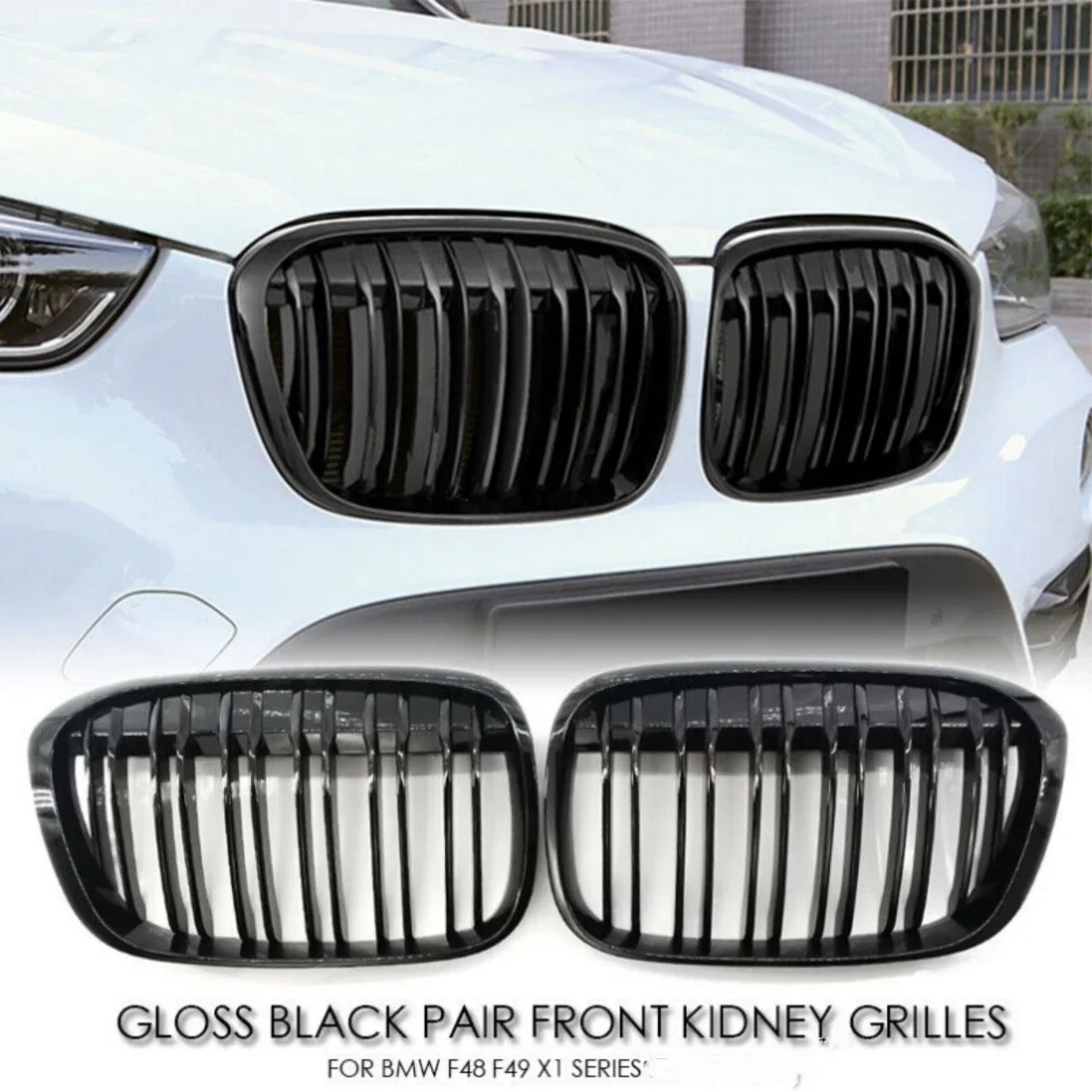 New! Double Line Car Front Bumper Kidney Grill Grilles For BMW X1 F48 F49 2016 2017 2018 2019 2020 M Style Racing Grille Glossy
New! Double Line Car Front Bumper Kidney Grill Grilles For BMW X1 F48 F49 2016 2017 2018 2019 2020 M Style Racing Grille Glossy