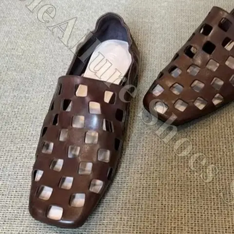 Women Woven Genuine Leather Mules Square Toe Slip On Flat Slippers Braided Casual Summer Beach Daily Plus Size Loafers
Women Woven Genuine Leather Mules Square Toe Slip On Flat Slippers Braided Casual Summer Beach Daily Plus Size Loafers