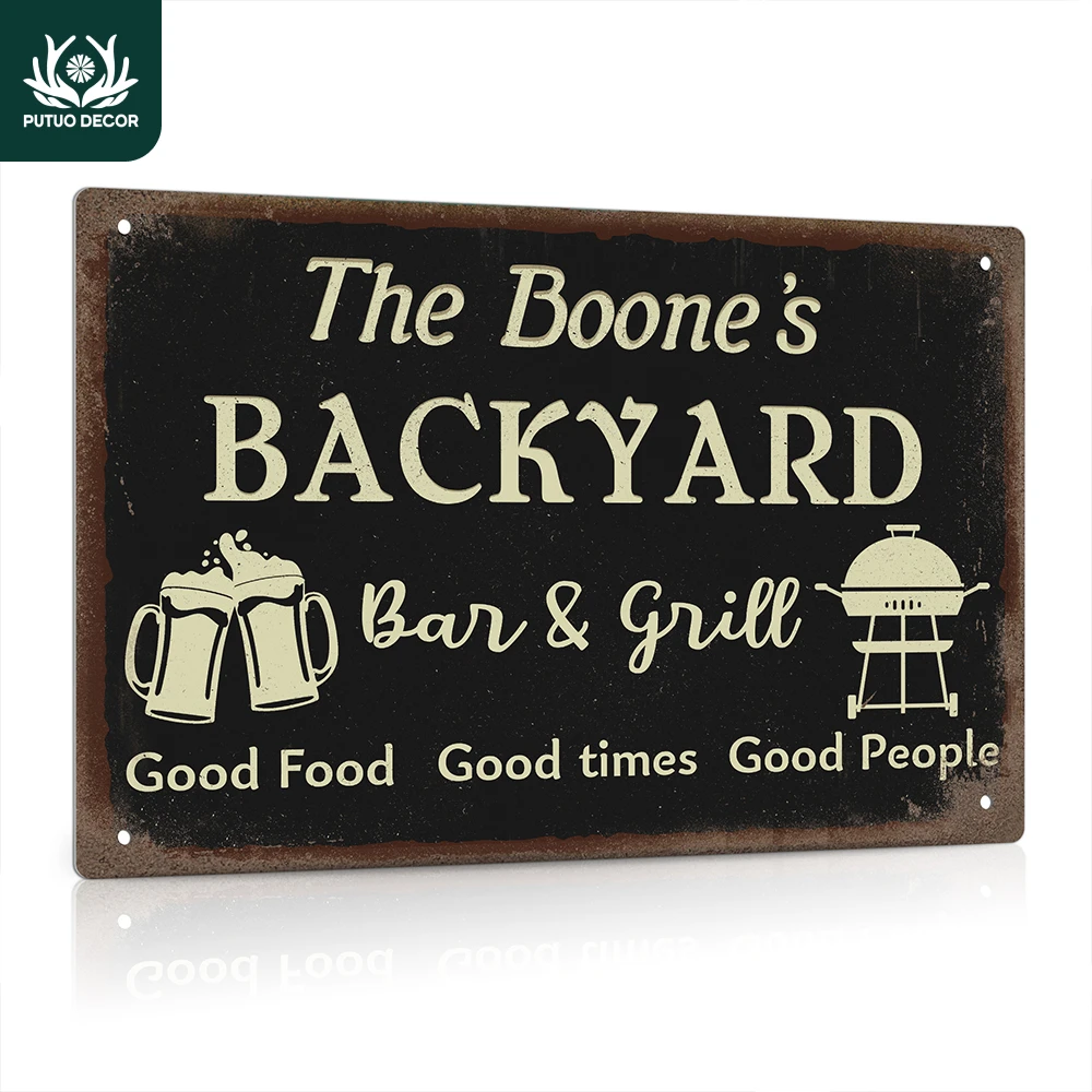 Putuo Decor Personalized Backyard Sign, BBQ Decorations for Bar, Patio, Porch, Kitchen, 12x8 Inches Black Distressed Metal Sign
Putuo Decor Personalized Backyard Sign, BBQ Decorations for Bar, Patio, Porch, Kitchen, 12x8 Inches Black Distressed Metal Sign