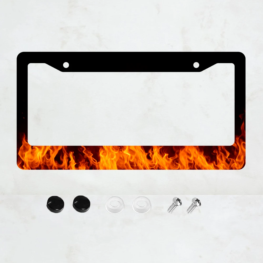 1PC 2-Hole License Plate Frame with Flames Design, American Standard Size, Aluminum Material, 6x12 Inches, Includes Screws
1PC 2-Hole License Plate Frame with Flames Design, American Standard Size, Aluminum Material, 6x12 Inches, Includes Screws