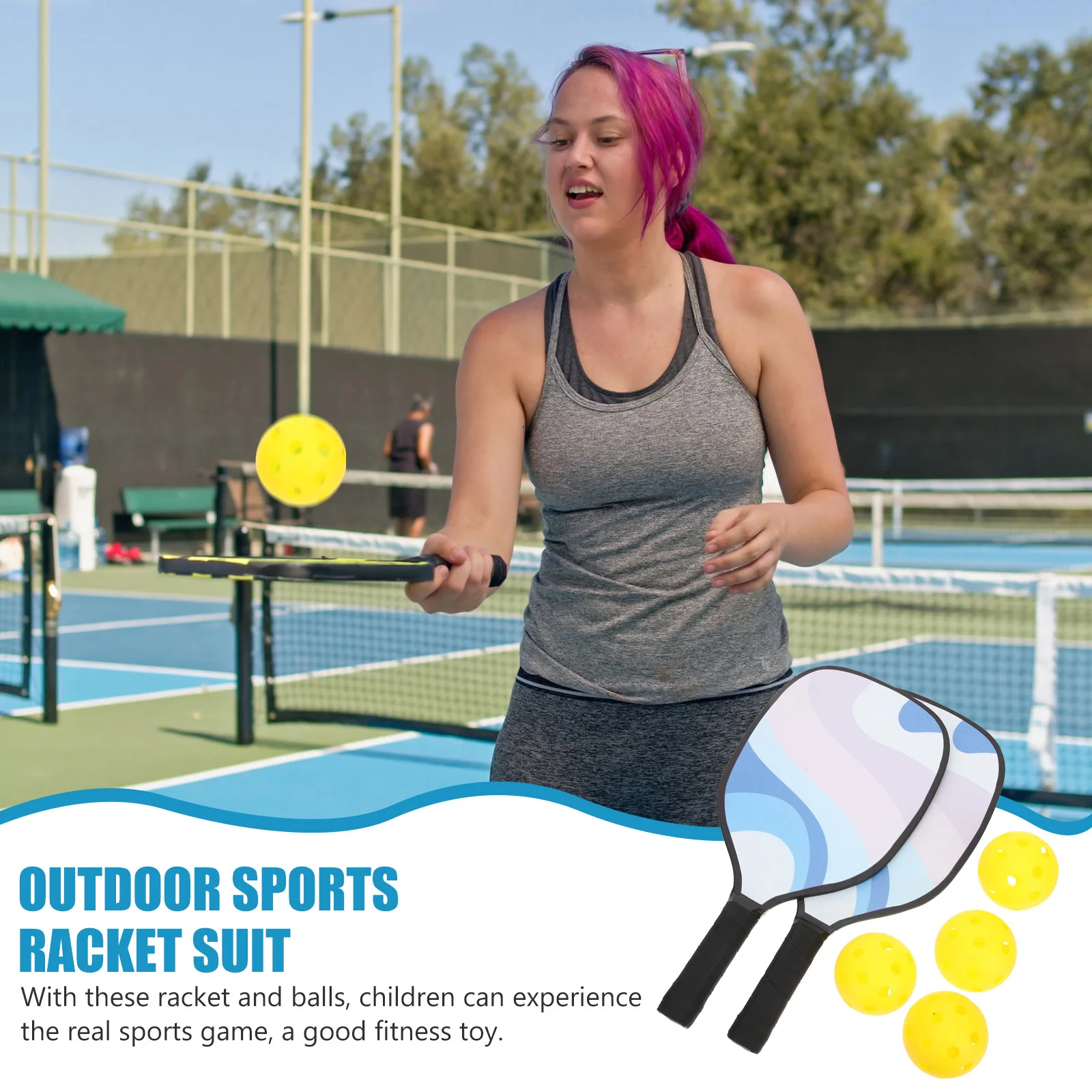 1 Set Pickleball Paddles Rackets Balls Kit Durable Lightweight Portable For Kids Adults Outdoor Indoor Sports Training Practice
1 Set Pickleball Paddles Rackets Balls Kit Durable Lightweight Portable For Kids Adults Outdoor Indoor Sports Training Practice