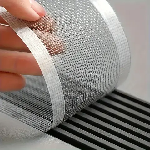 12cm*4m Cutable Shower Drain Hair Catcher Disposable Shower Drain Sticker Mesh Bathroom Kitchen Sink Hair Filter