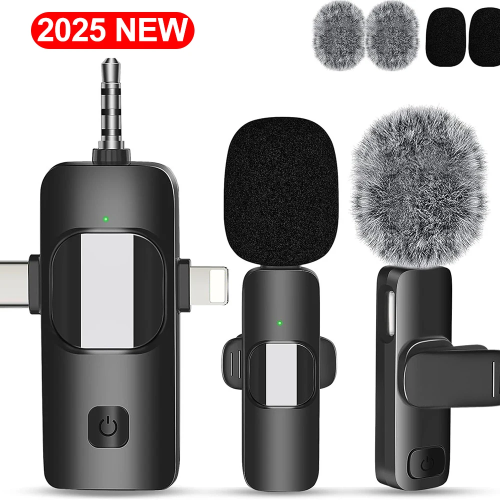 3 in 1 Wireless Lavalier Microphone For iPhone Android Professional Noise Canceling Lapel Mic For Vlog Live Streaming Equipments
3 in 1 Wireless Lavalier Microphone For iPhone Android Professional Noise Canceling Lapel Mic For Vlog Live Streaming Equipments