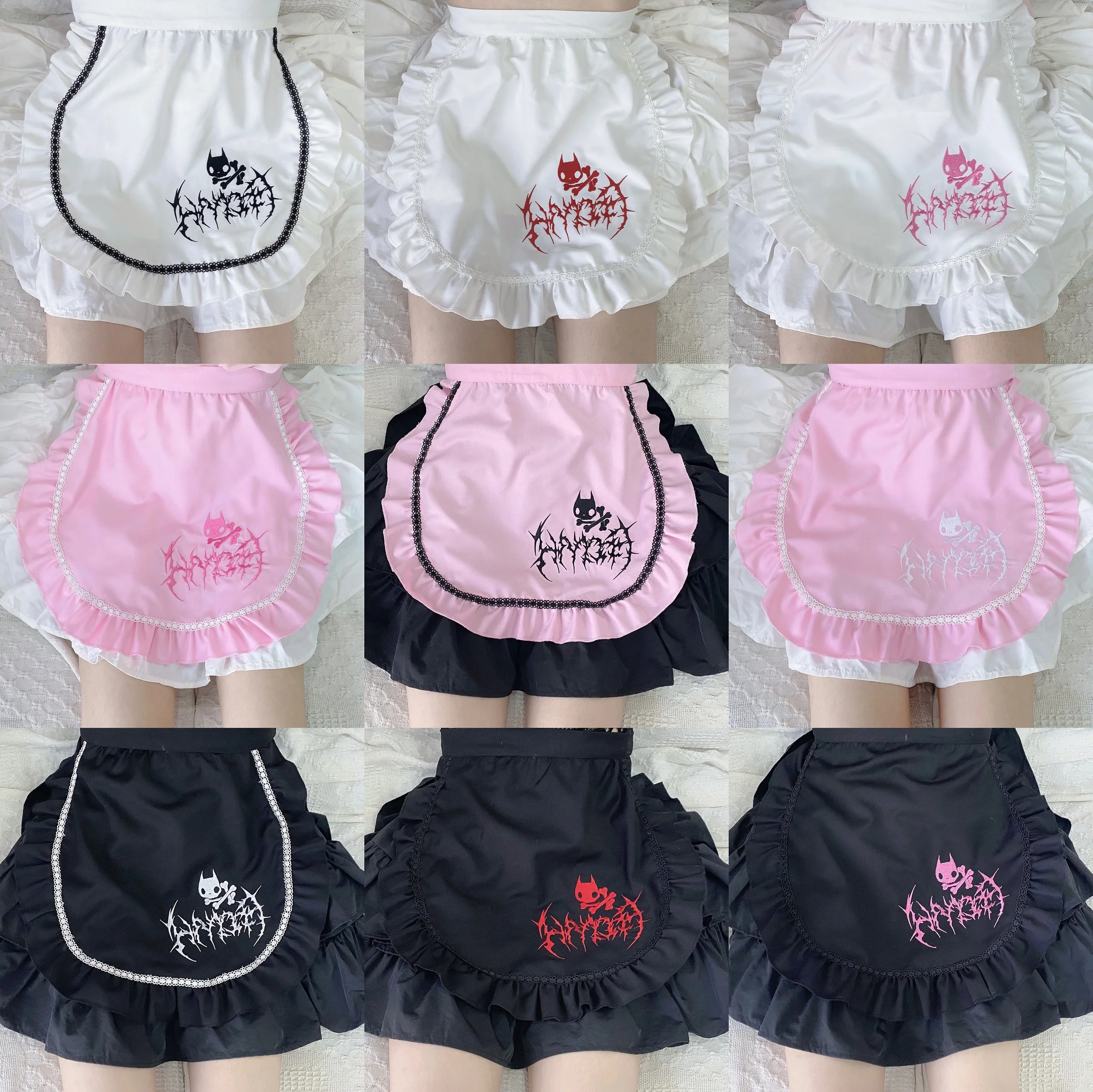 Harajuku Black White Pink Cute Lace Ruffles Skirts Gothic Lolita Cat Letter Embroidered Mini Skirts Cosplay Japanese Women Skirt
Harajuku Black White Pink Cute Lace Ruffles Skirts Gothic Lolita Cat Letter Embroidered Mini Skirts Cosplay Japanese Women Skirt