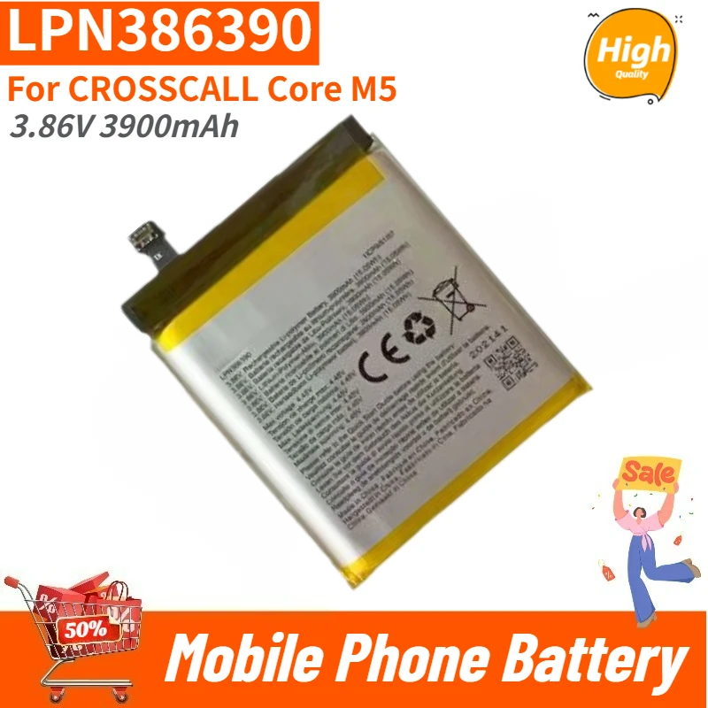 LPN386390 High Quality Phone Battery 3.86V 3900mAh For CROSSCALL Core M5 crosscall core-m5 Brand New Replacement Battery
LPN386390 High Quality Phone Battery 3.86V 3900mAh For CROSSCALL Core M5 crosscall core-m5 Brand New Replacement Battery