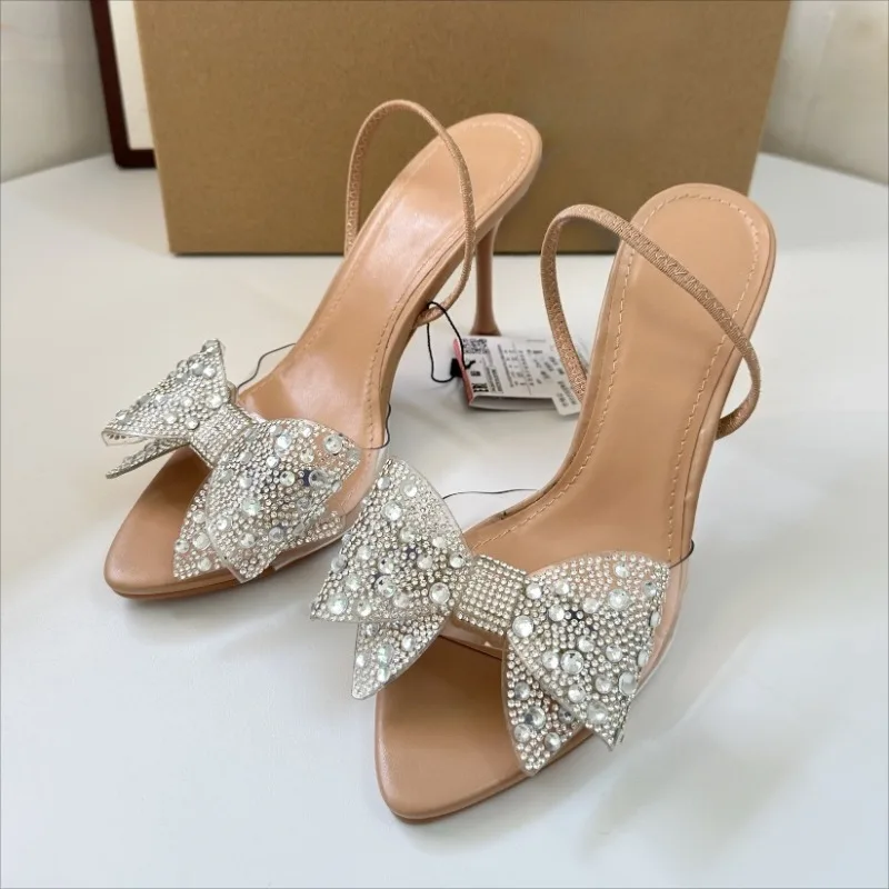 Luxury Diamond Butterfly-knot High Heels Women Sandals 2025 Summer Peep Toe PVC Transparent Wedding Bridal Stiletto Shoes
Luxury Diamond Butterfly-knot High Heels Women Sandals 2025 Summer Peep Toe PVC Transparent Wedding Bridal Stiletto Shoes