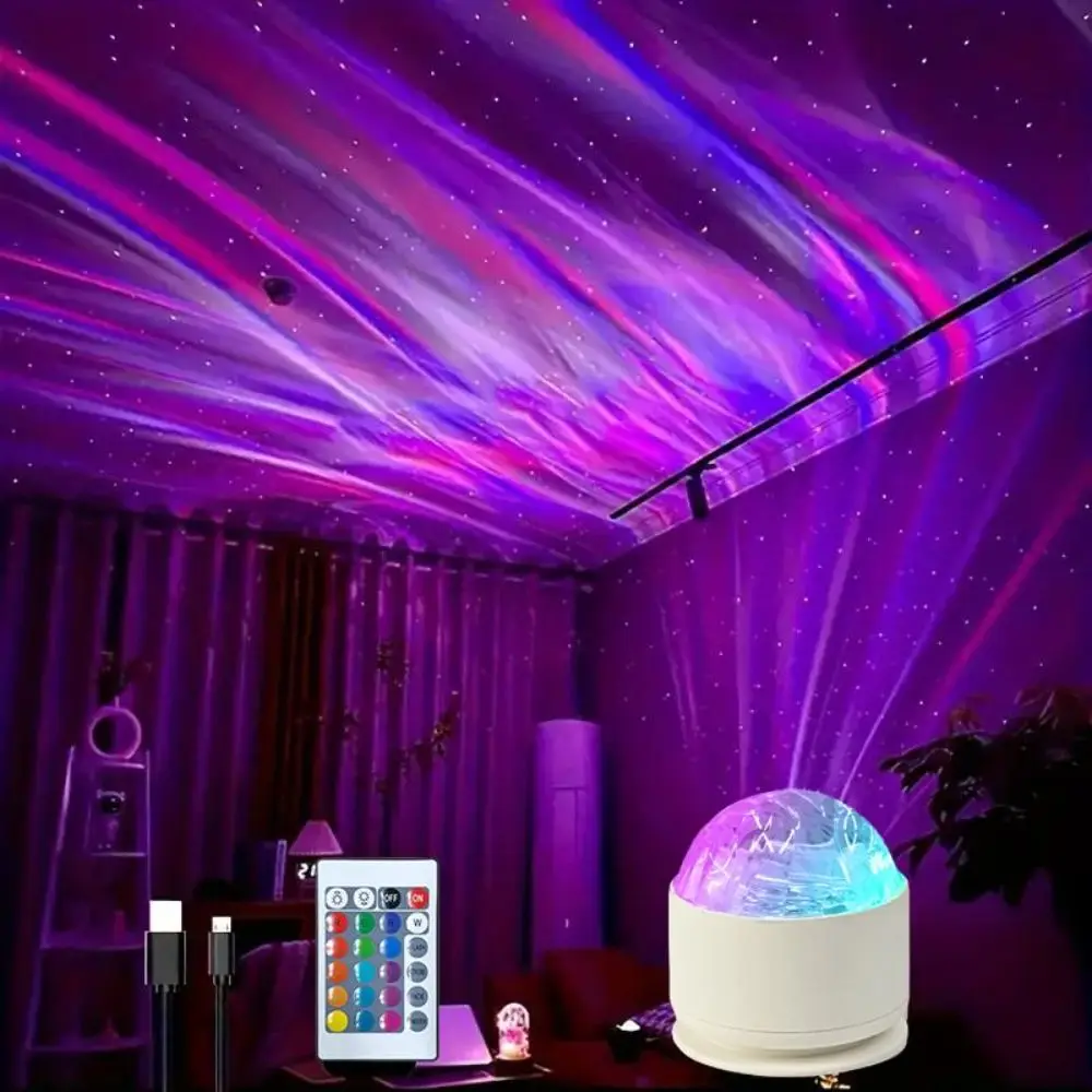 16-цветная лампа Aurora Ocean Wave RGB с питанием от USB Waterripple Aurora Light с дистанционным управлением, светодиодный атмосферный проектор для спальни
16-цветная лампа Aurora Ocean Wave RGB с питанием от USB Waterripple Aurora Light с дистанционным управлением, светодиодный атмосферный проектор для спальни