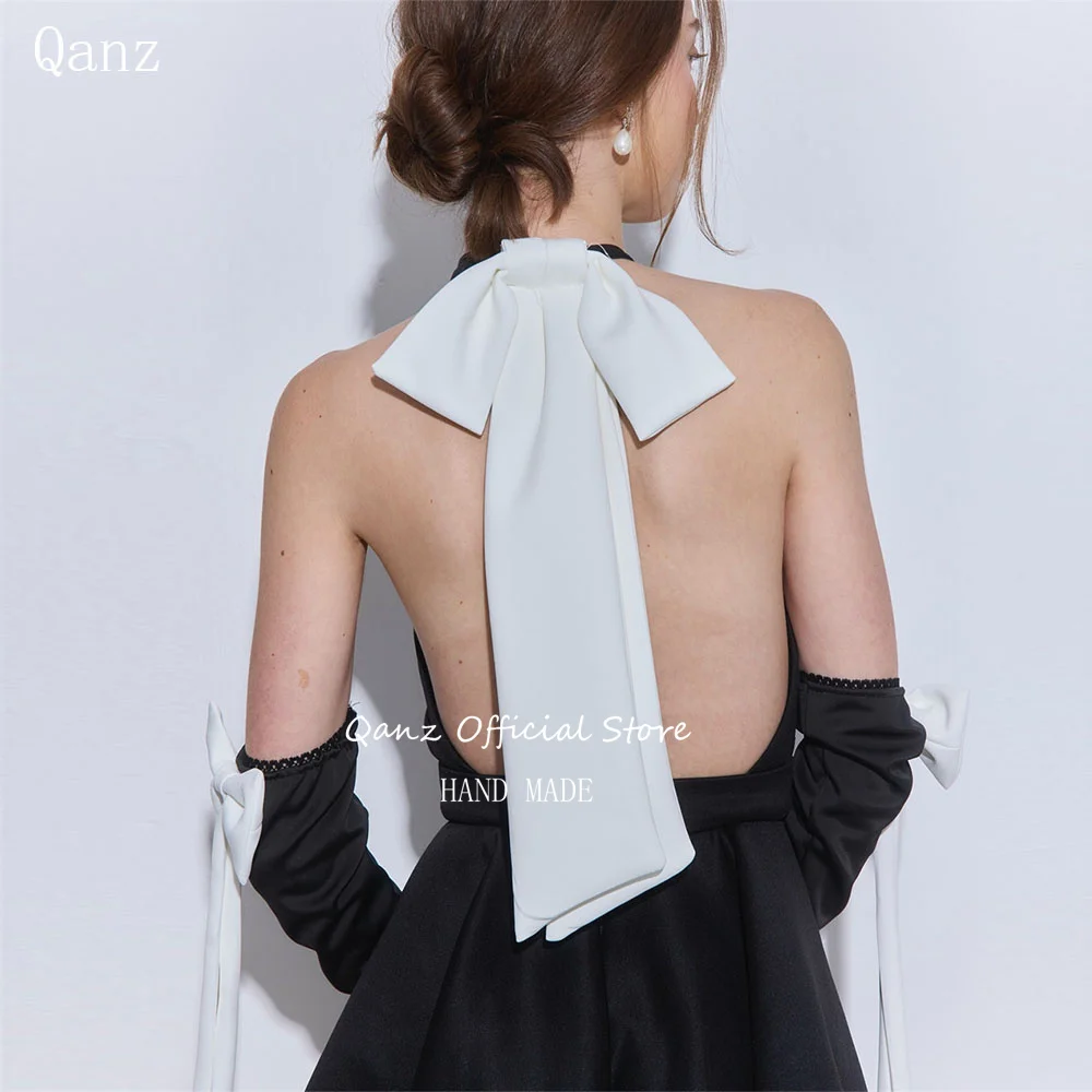Qanz Chic Mini Prom Dresses Black Satin Sexy Backless Short A Line Vestidos Para Mujer Half Sleeves Robes De Cocktail Customized
Qanz Chic Mini Prom Dresses Black Satin Sexy Backless Short A Line Vestidos Para Mujer Half Sleeves Robes De Cocktail Customized