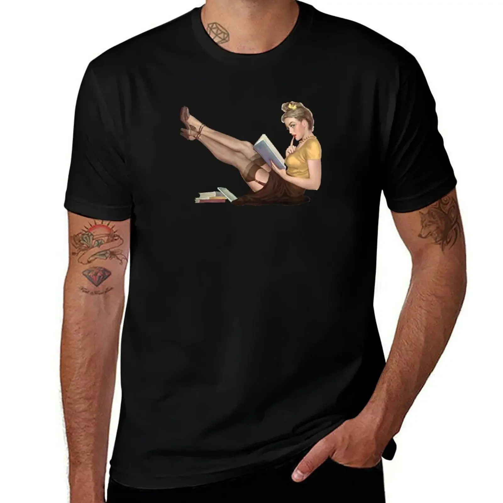Sexy Pin Up Girl Librarian Reading a Book T-Shirt plus sizes vintage custom t shirt luxury clothes men
Sexy Pin Up Girl Librarian Reading a Book T-Shirt plus sizes vintage custom t shirt luxury clothes men