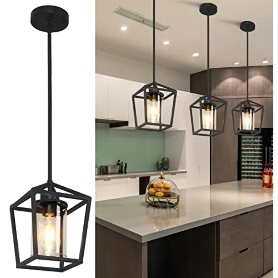 1 Pack Black Pendant Light Fixture Farmhouse Iron Cage Metal Pendant Light Lantern Hanging Light Fixtures with Clear Glass Shad
1 Pack Black Pendant Light Fixture Farmhouse Iron Cage Metal Pendant Light Lantern Hanging Light Fixtures with Clear Glass Shad