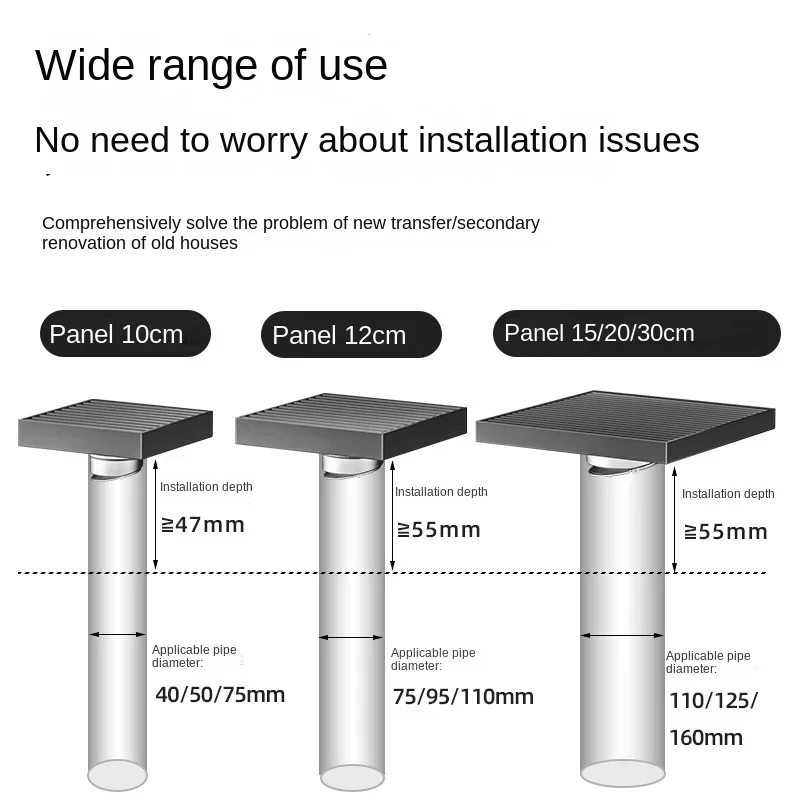 SUS 304 Stainless Steel Square Sliver Anti-odor Bathroom Shower Drainage s for Balcony Lavatory Kitchen
SUS 304 Stainless Steel Square Sliver Anti-odor Bathroom Shower Drainage s for Balcony Lavatory Kitchen