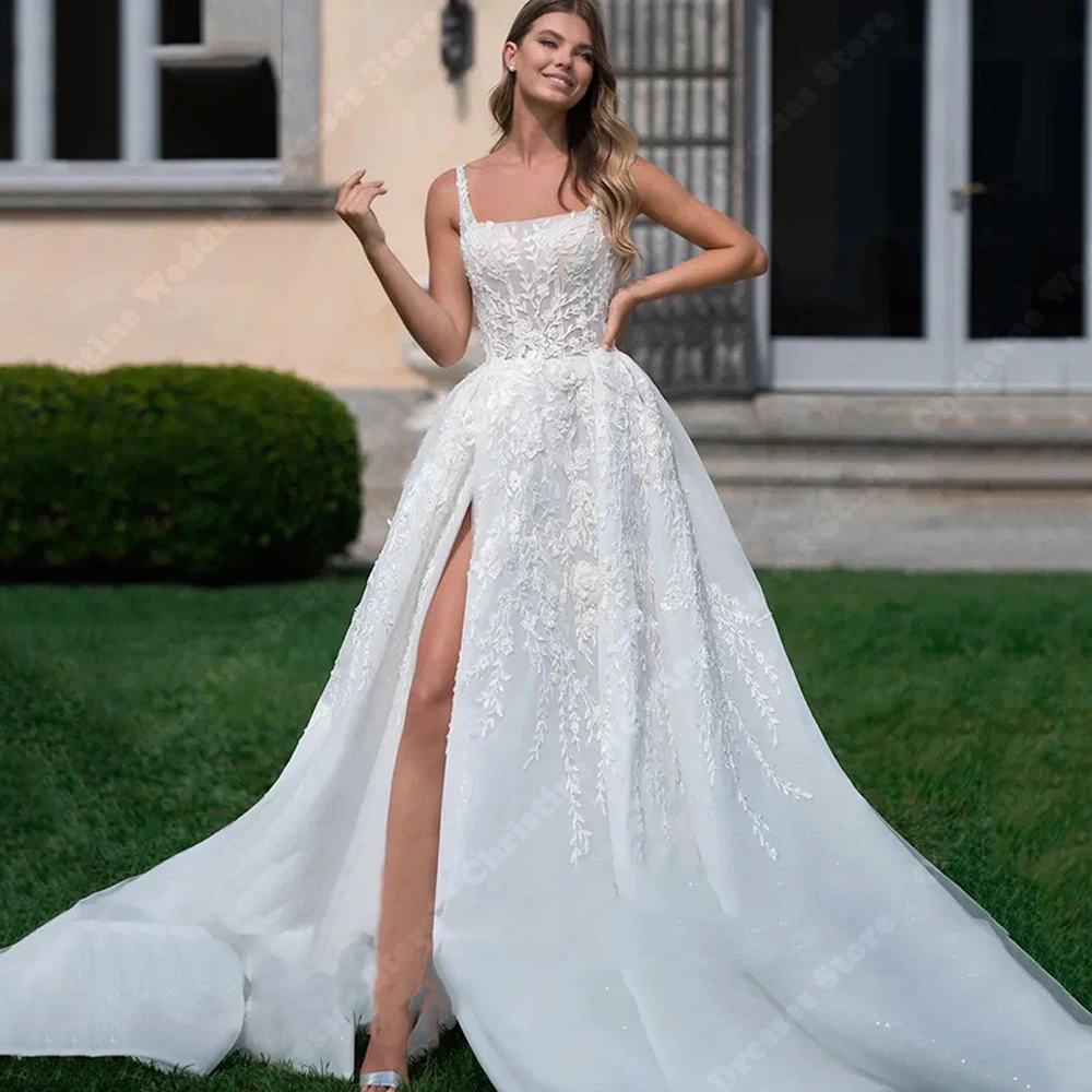 Sexy Satin Women Wedding Dresses Sweetheart Lace Appliques A-Line Bridal Gowns Mopping length Vestidos De Novias 2025 Customized
Sexy Satin Women Wedding Dresses Sweetheart Lace Appliques A-Line Bridal Gowns Mopping length Vestidos De Novias 2025 Customized