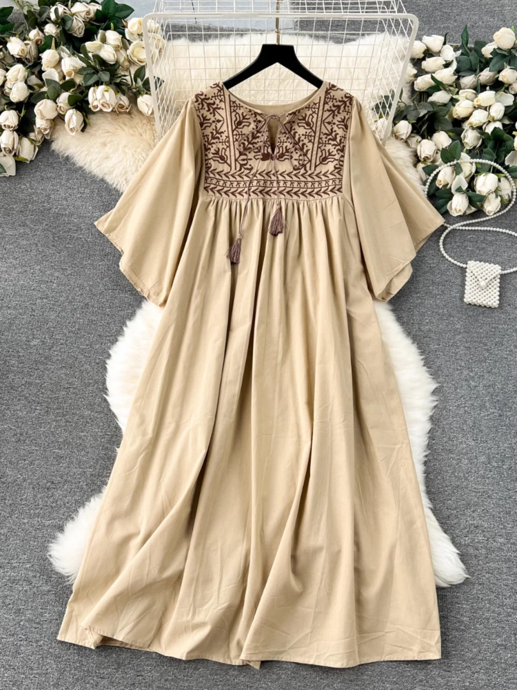 Новинка лета 202, Vestidos Para Mujer, плиссированное лоскутное платье со шнуровкой и вышивкой, винтажное повседневное свободное женское платье
Новинка лета 202, Vestidos Para Mujer, плиссированное лоскутное платье со шнуровкой и вышивкой, винтажное повседневное свободное женское платье