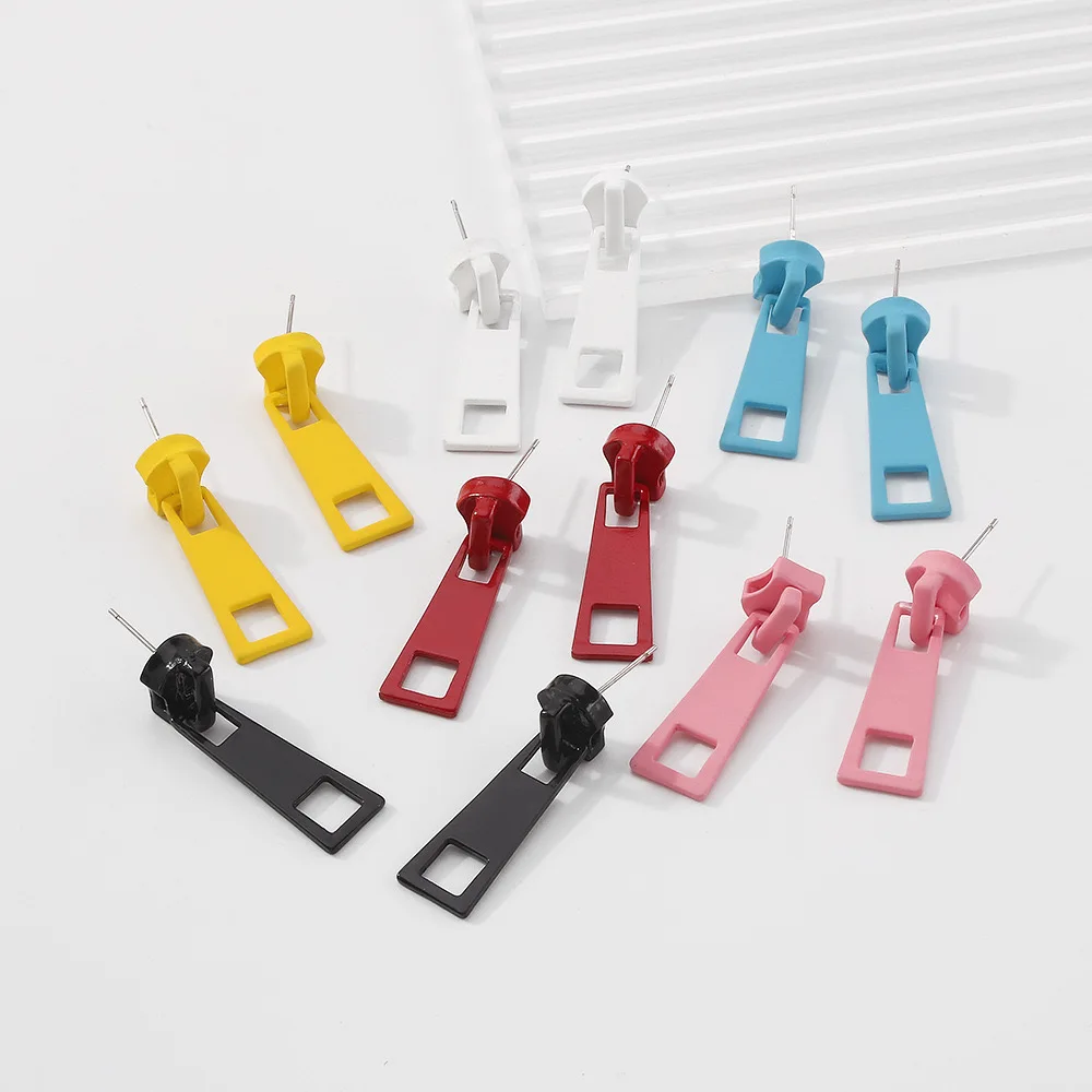 Europe And The United States Drip Zipper Head Design Women's Earrings Personality Fashion Trend Simple Multi-Color Earrings
Europe And The United States Drip Zipper Head Design Women's Earrings Personality Fashion Trend Simple Multi-Color Earrings