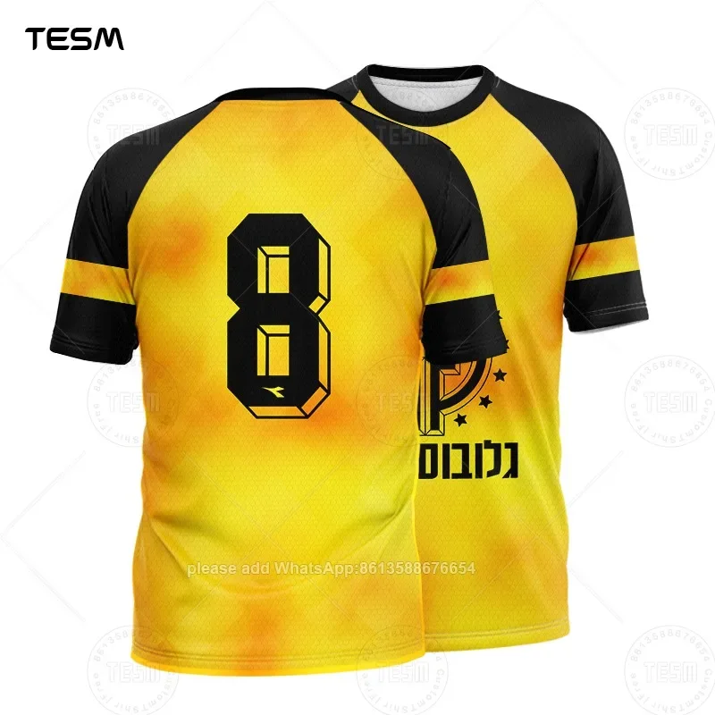 Мужская и детская дышащая футболка с номером, рубашка высокого разрешения с коротким рукавом, желтая футболка для фанатов Bei, мужские футбольные рубашки
Мужская и детская дышащая футболка с номером, рубашка высокого разрешения с коротким рукавом, желтая футболка для фанатов Bei, мужские футбольные рубашки