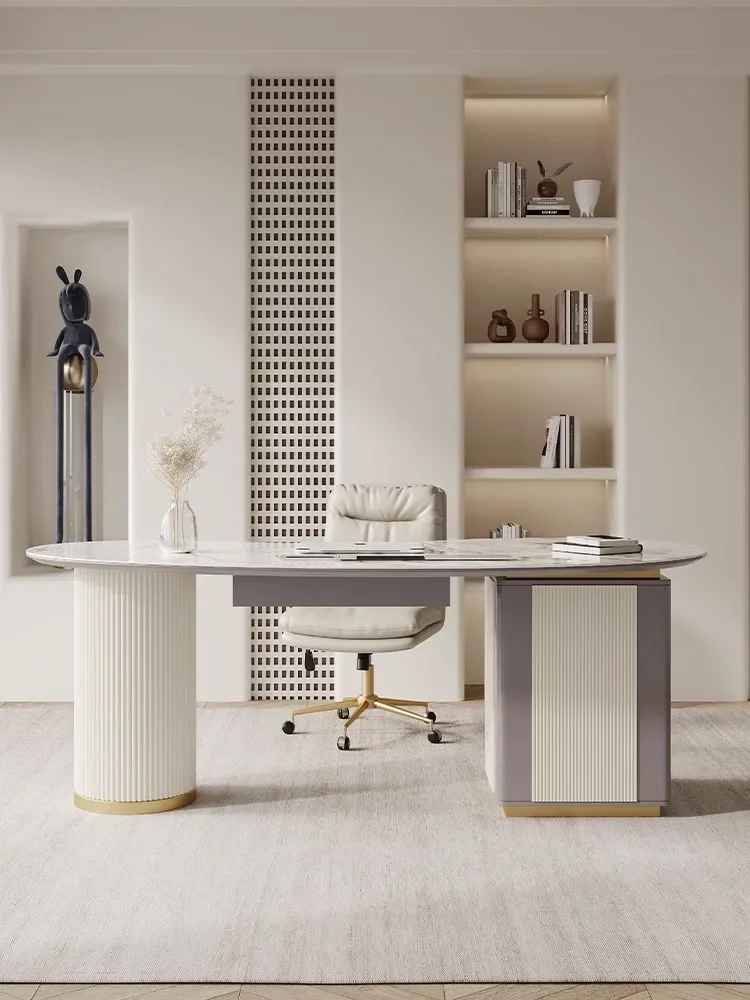 Light luxury cream style office desk designer minimalist home computer desk and chair
Light luxury cream style office desk designer minimalist home computer desk and chair