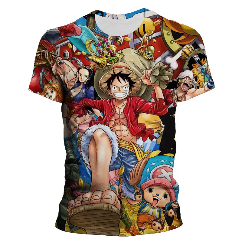 Anime One Piece Cartoon Summer New Men's 3D Printed Round Neck T-shirt Women's Children's Street Fashion Sports Top
Anime One Piece Cartoon Summer New Men's 3D Printed Round Neck T-shirt Women's Children's Street Fashion Sports Top