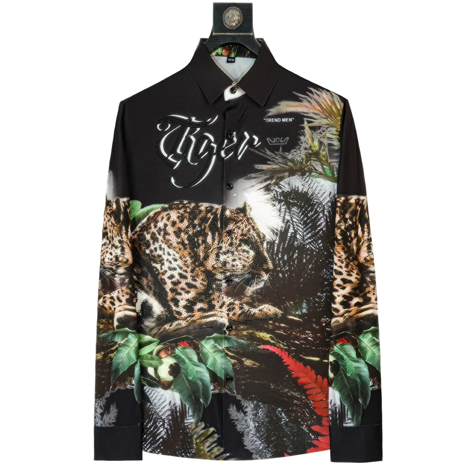 Luxury 3D Leopard Print Rhinestone Shirt Men Trendy Slim Casual Business Formal Shirts Banquet Party Stage Performance Costumes
Luxury 3D Leopard Print Rhinestone Shirt Men Trendy Slim Casual Business Formal Shirts Banquet Party Stage Performance Costumes