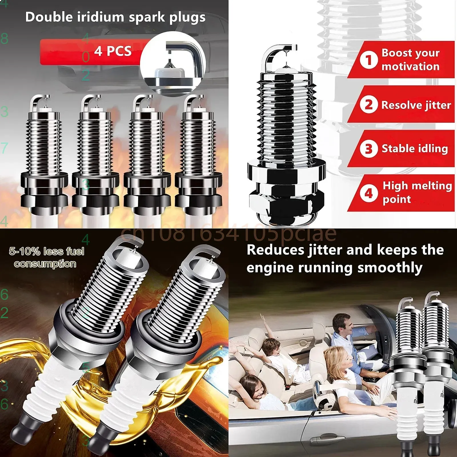 Applicable Lifan Mabwell 820 650 620 520 330 Double Iridium Spark Plug Auto Parts
Applicable Lifan Mabwell 820 650 620 520 330 Double Iridium Spark Plug Auto Parts