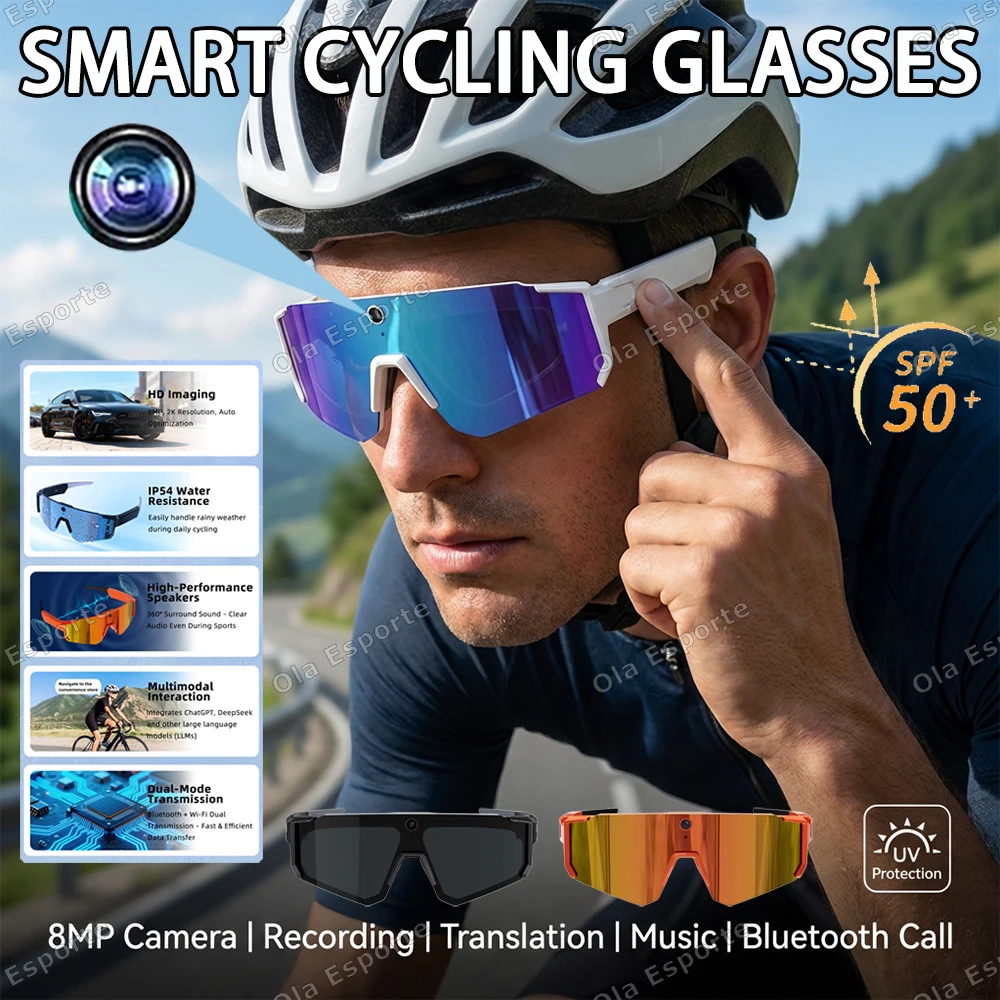 AI Voice Translate Smart Glasses 1200P Video Recording Camera Bluetooth WiFi Anti-Shake Polarized Lens Driving Sports Sunglasses
AI Voice Translate Smart Glasses 1200P Video Recording Camera Bluetooth WiFi Anti-Shake Polarized Lens Driving Sports Sunglasses