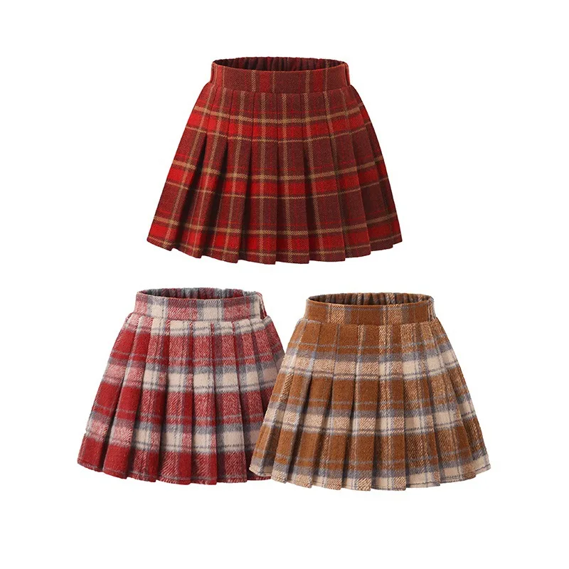 Girls Red Plaid Wool Skirt Winter Thickened School Uniform Skirt Classic Tartan Pleated Skirt for Kids Girl Christmas Holiday
Girls Red Plaid Wool Skirt Winter Thickened School Uniform Skirt Classic Tartan Pleated Skirt for Kids Girl Christmas Holiday