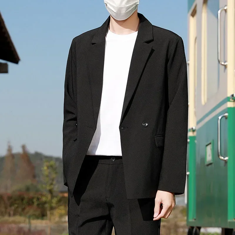 Spring Solid Color Suit Mens Streetwear Loose Causal Fashion Single Button Tops Male Korean 2 Pieces & 3 Pieces Sets with Pants
Spring Solid Color Suit Mens Streetwear Loose Causal Fashion Single Button Tops Male Korean 2 Pieces & 3 Pieces Sets with Pants