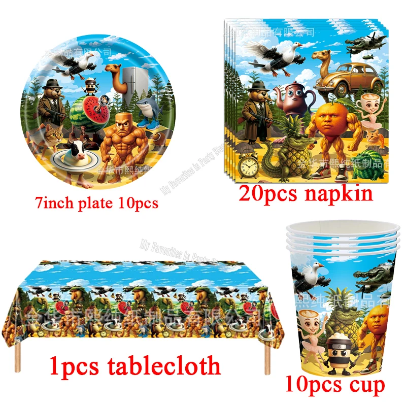 Tungtungtung Sahur Tralalero Tralala Party Supplies Italian Brainrot Themed Cup Plate Tablecloth Napkin Baby Shower party Gifts
Tungtungtung Sahur Tralalero Tralala Party Supplies Italian Brainrot Themed Cup Plate Tablecloth Napkin Baby Shower party Gifts
