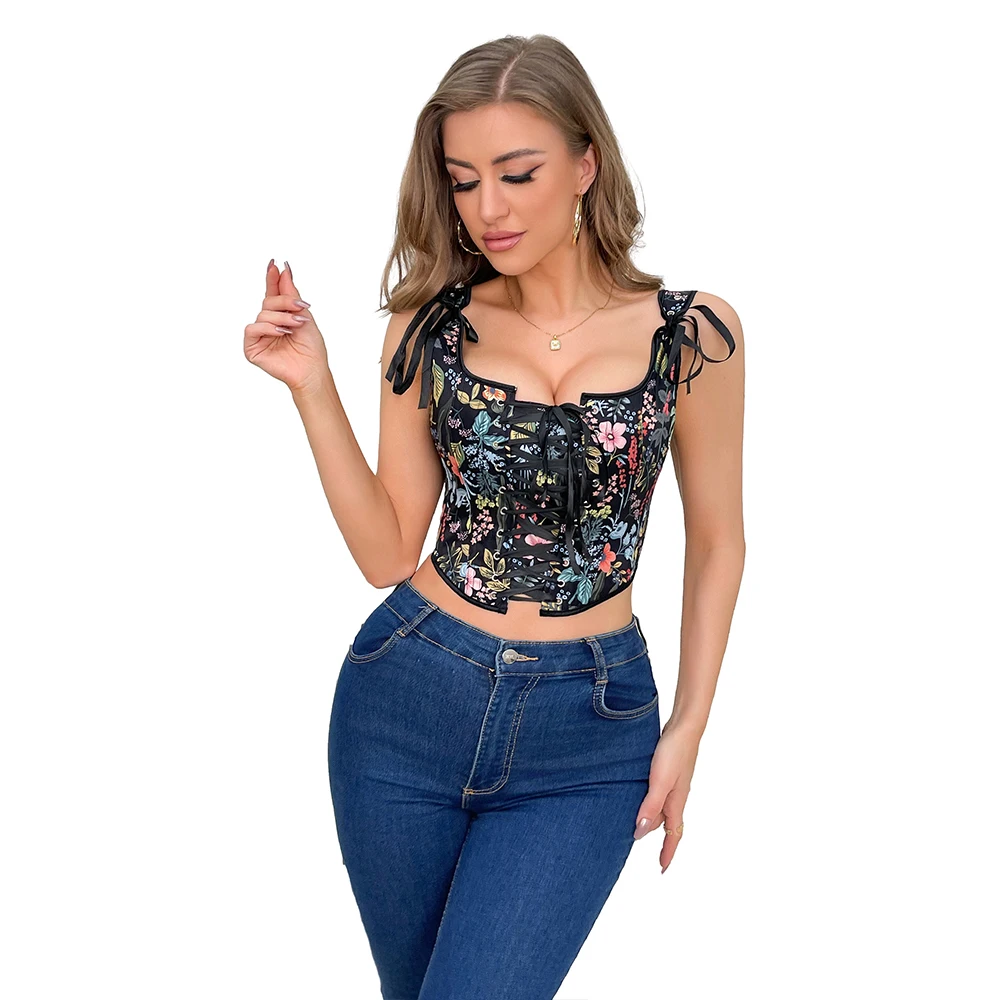 Black White Camisoles Overbust Corset Vest Shoulder Straps Bustier Crop Top Basques
Black White Camisoles Overbust Corset Vest Shoulder Straps Bustier Crop Top Basques