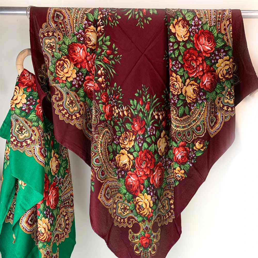 100*100cm Luxury Floral Print Russian Square Scarf Women Headband Bandana Shawl Babushka Handkerchief Female Head Wraps
100*100cm Luxury Floral Print Russian Square Scarf Women Headband Bandana Shawl Babushka Handkerchief Female Head Wraps