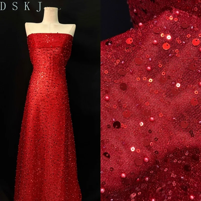 French high quality rose lace fabric, African Nigeria gold sequined tulle embroidery fashion wedding dress evening dress fabric
French high quality rose lace fabric, African Nigeria gold sequined tulle embroidery fashion wedding dress evening dress fabric