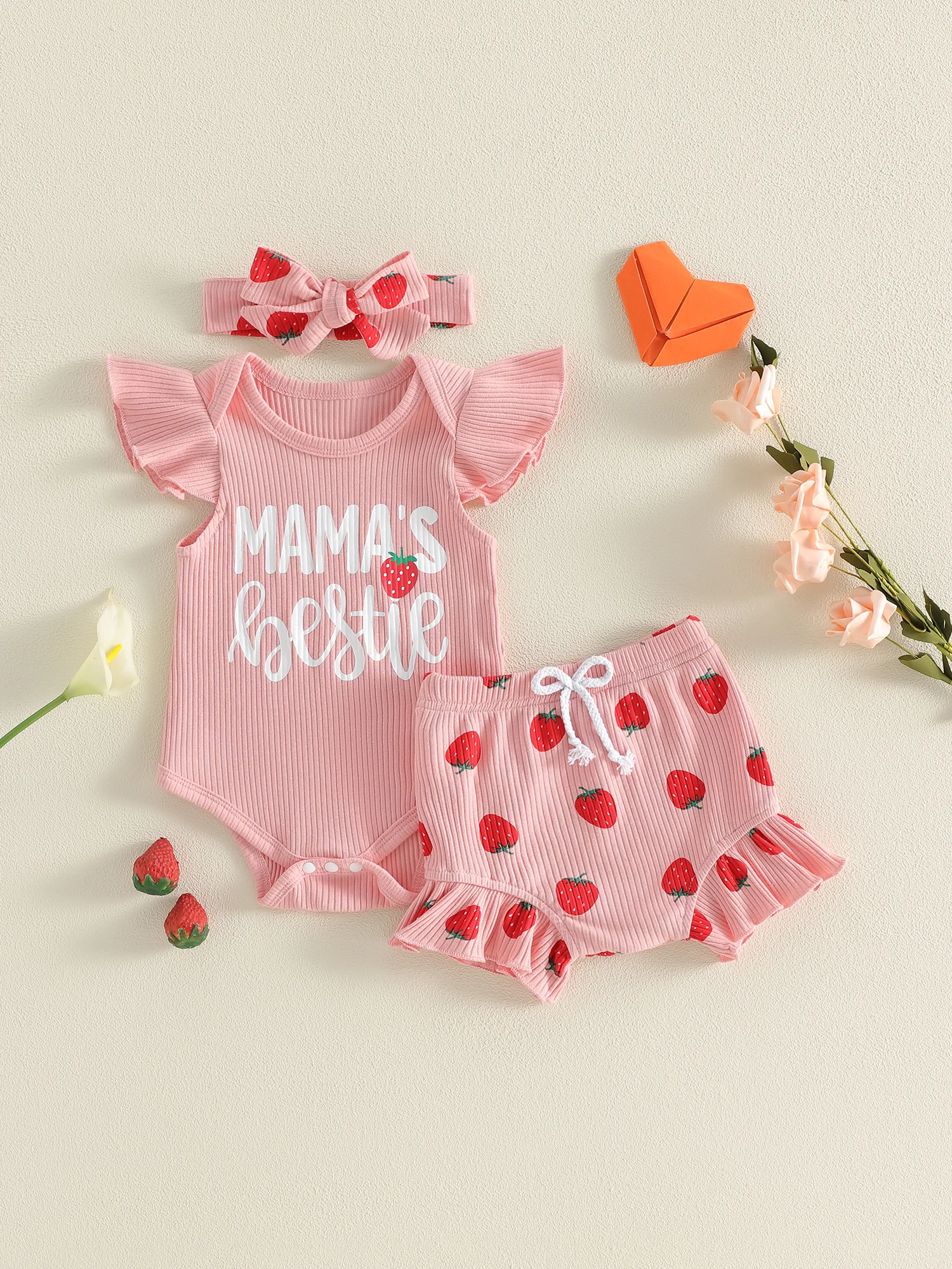 Toddler Girls 3 Piece Clothing Set with Cute Animal Print Flutter Sleeve Bodysuit Elastic Waist Shorts and Matching Headband
Toddler Girls 3 Piece Clothing Set with Cute Animal Print Flutter Sleeve Bodysuit Elastic Waist Shorts and Matching Headband