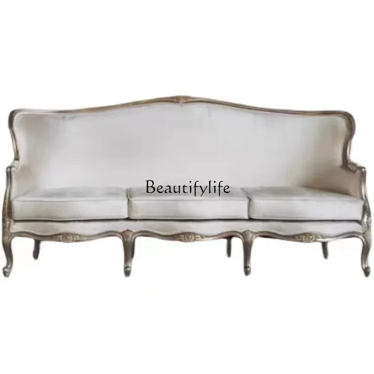 Light luxury European solid wood champagne villa hotel clubhouse leisure sofa American French style
Light luxury European solid wood champagne villa hotel clubhouse leisure sofa American French style