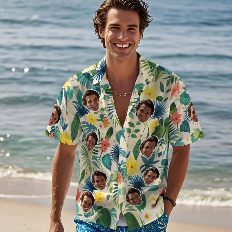Custom Face Hawaii Shirt Unisex Funny Personalized 3D Printed Tropical Plants Shirts Beach Short Sleeve Lapel Shirts DIY Blouses
Custom Face Hawaii Shirt Unisex Funny Personalized 3D Printed Tropical Plants Shirts Beach Short Sleeve Lapel Shirts DIY Blouses