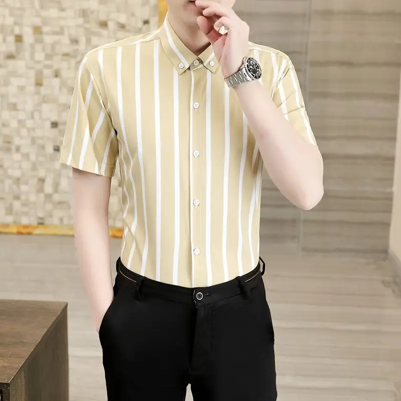 Men's Summer Striped Short Sleeve Shirt Casual Business Slim Fit Wrinkle Free Stretch Button Down Shirts
Men's Summer Striped Short Sleeve Shirt Casual Business Slim Fit Wrinkle Free Stretch Button Down Shirts