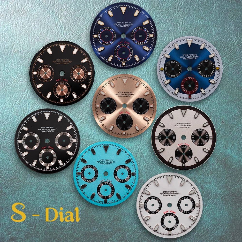 29.5mm S Logo Blue panda dial VK63 Dial golden inner Suitable for VK63 Movement Green Luminous Watch Modification Accessories
29.5mm S Logo Blue panda dial VK63 Dial golden inner Suitable for VK63 Movement Green Luminous Watch Modification Accessories 