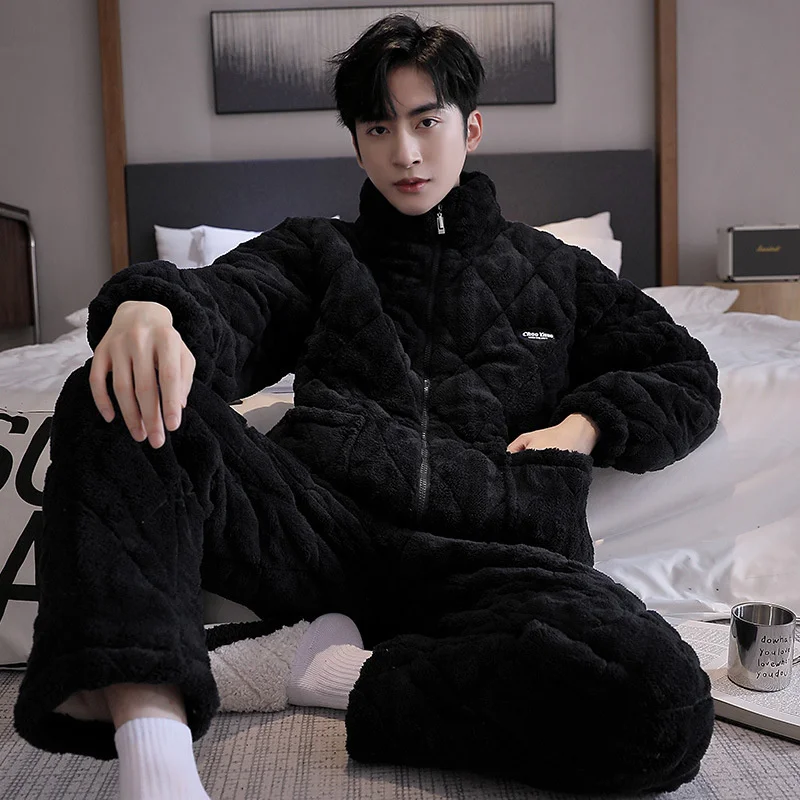 3-Layer Super Thicken Flannel Sleepwear Men's Winter Pajamas Set for Sleeping Warm Windproof Warm Soft Elastic Pajama
3-Layer Super Thicken Flannel Sleepwear Men's Winter Pajamas Set for Sleeping Warm Windproof Warm Soft Elastic Pajama