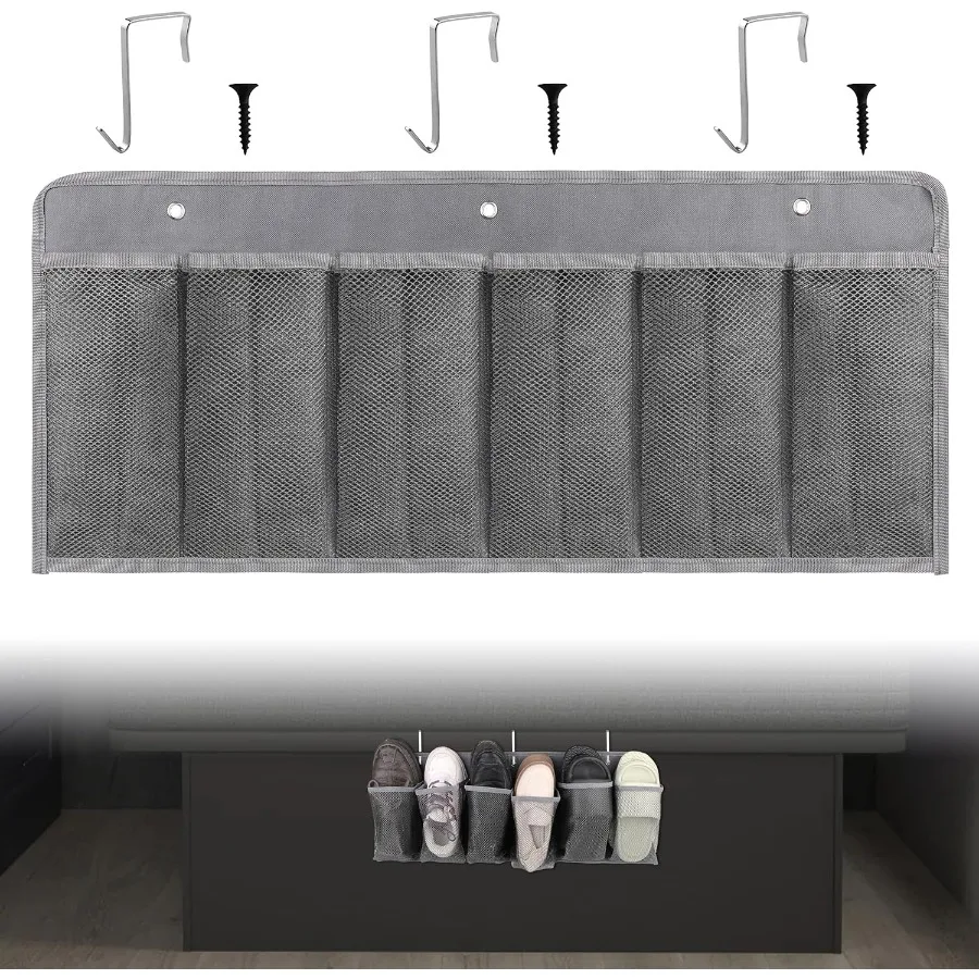 RV Shoe Pockets 6 Large Pockets Heavy Hanging Bedside Storage Organizer with Sturdy Hooks Storage Pockets Hangs on bed for Shoe
RV Shoe Pockets 6 Large Pockets Heavy Hanging Bedside Storage Organizer with Sturdy Hooks Storage Pockets Hangs on bed for Shoe