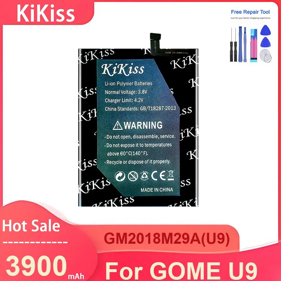 Аккумулятор для мобильного телефона KiKiss для GOME U9, GM2018M29A(U9) 3900 мАч
Аккумулятор для мобильного телефона KiKiss для GOME U9, GM2018M29A(U9) 3900 мАч