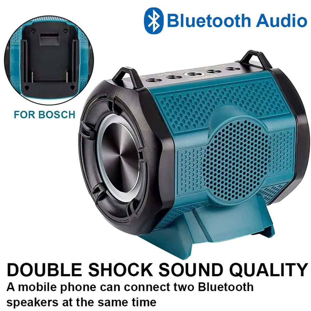 Bluetooth-динамик для литий-ионного аккумулятора Bosch 18 В с портом USB Type-C Беспроводной маленький динамик для рабочих встреч, дома и вечеринок
Bluetooth-динамик для литий-ионного аккумулятора Bosch 18 В с портом USB Type-C Беспроводной маленький динамик для рабочих встреч, дома и вечеринок