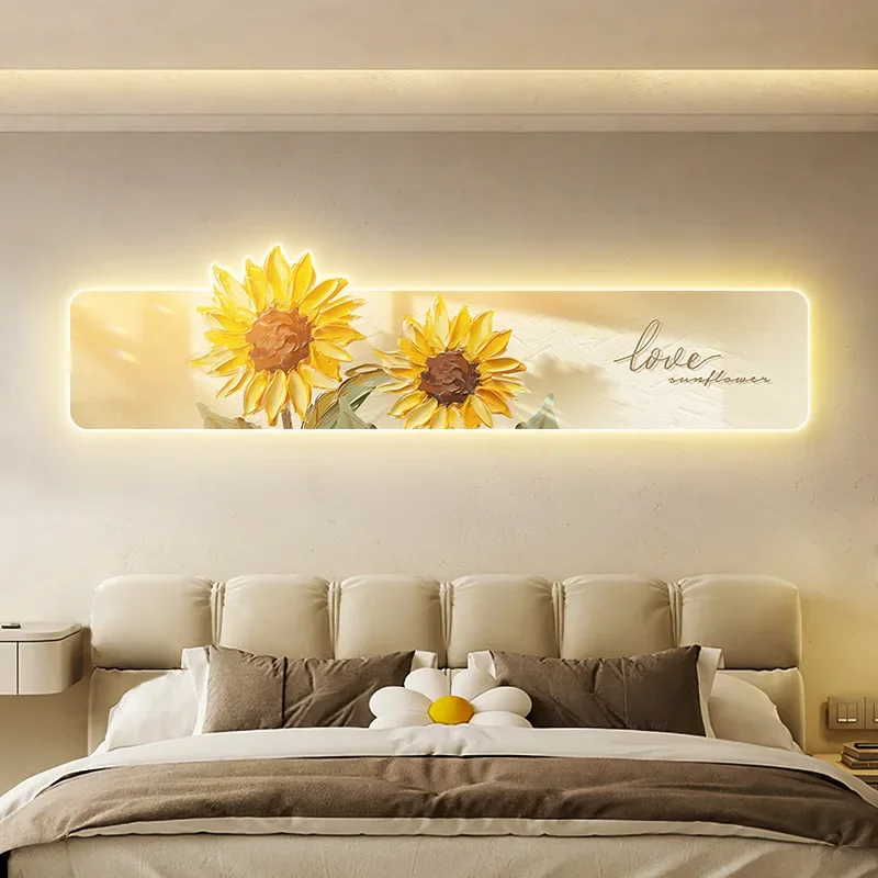 Sunflower Wall Art for Bedroom Nordic Cream Style Painting Above Bed Cozy Master Bedroom Decor Living Room Canvas Art with Light
Sunflower Wall Art for Bedroom Nordic Cream Style Painting Above Bed Cozy Master Bedroom Decor Living Room Canvas Art with Light