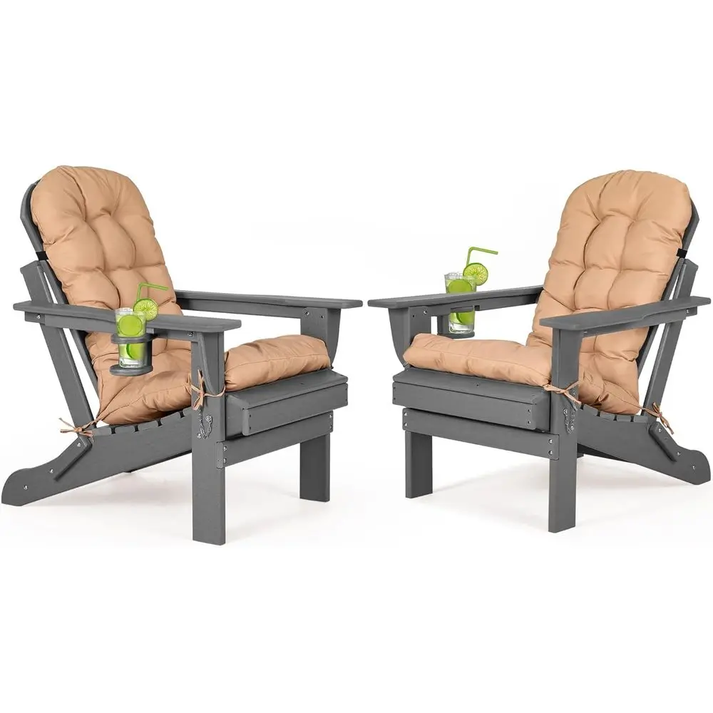 olding Adirondack Chairs Set o 2 with Cushion with Cup Holder, HDPE Plastic Oversized Patio Chair Weather Resistant, Used in Out
olding Adirondack Chairs Set o 2 with Cushion with Cup Holder, HDPE Plastic Oversized Patio Chair Weather Resistant, Used in Out