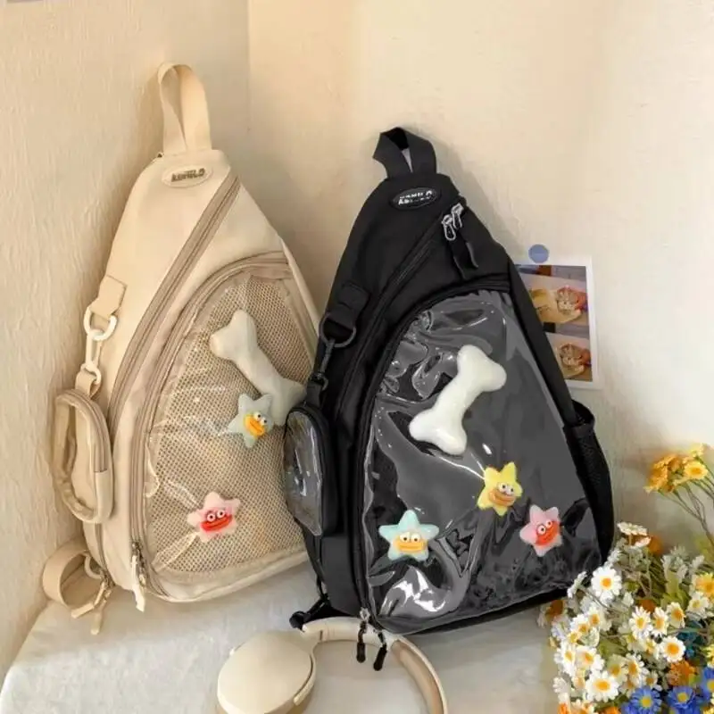 Новая модная нейлоновая сумка через плечо в стиле Y2K для девочек, прозрачная дорожная сумка, винтажный женский рюкзак Ita, спортивная нагрудная сумка для активного отдыха
Новая модная нейлоновая сумка через плечо в стиле Y2K для девочек, прозрачная дорожная сумка, винтажный женский рюкзак Ita, спортивная нагрудная сумка для активного отдыха