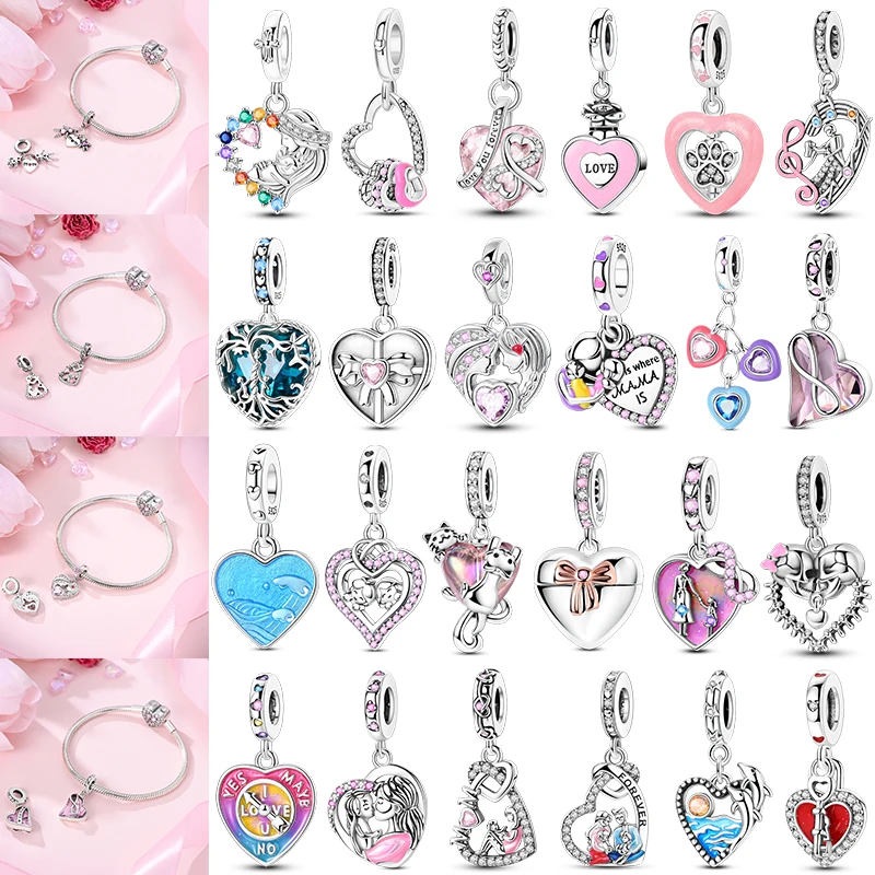 New Hot Sale Charms Bead 925 Sterling Silver Heart-Shaped Lovers Family Cat Dangle Fit Bangle Bracelet Necklace DIY Jewelry Gift
New Hot Sale Charms Bead 925 Sterling Silver Heart-Shaped Lovers Family Cat Dangle Fit Bangle Bracelet Necklace DIY Jewelry Gift