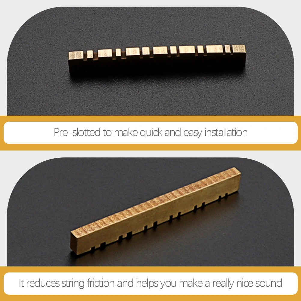 Brass String Replacement For 12-String Guitar Electric Instrument Bridge Saddle Durable Adjustable Nut Guitar Parts 
Brass String Replacement For 12-String Guitar Electric Instrument Bridge Saddle Durable Adjustable Nut Guitar Parts