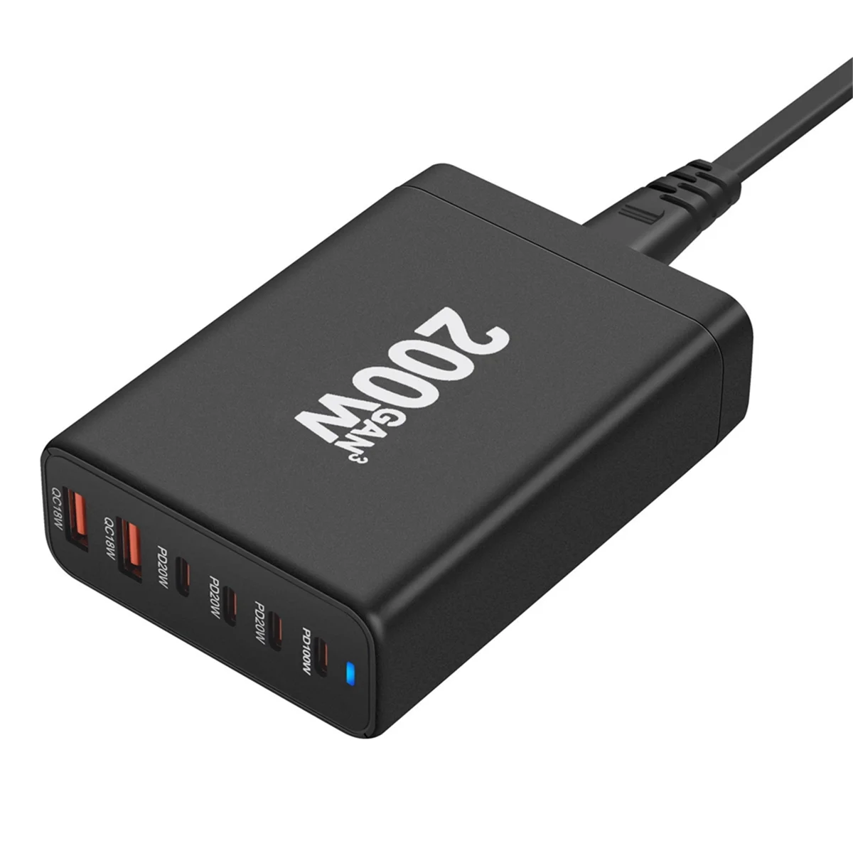 T06C-200W Настольное зарядное устройство GaN 6-портовое зарядное устройство USB Type C PD Quick Charge 3.0 USB Type C Быстрое зарядное устройство для телефона USB-зарядное устройство (США)
T06C-200W Настольное зарядное устройство GaN 6-портовое зарядное устройство USB Type C PD Quick Charge 3.0 USB Type C Быстрое зарядное устройство для телефона USB-зарядное устройство (США)