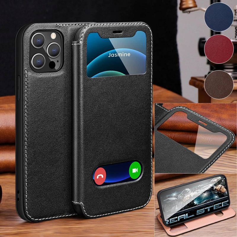 Retro Genuine Leather Flip Phone Cover For iPhone 14 Plus 13 Mini 12 Pro Max Phone Cover Window View Flip Phone Case
Retro Genuine Leather Flip Phone Cover For iPhone 14 Plus 13 Mini 12 Pro Max Phone Cover Window View Flip Phone Case