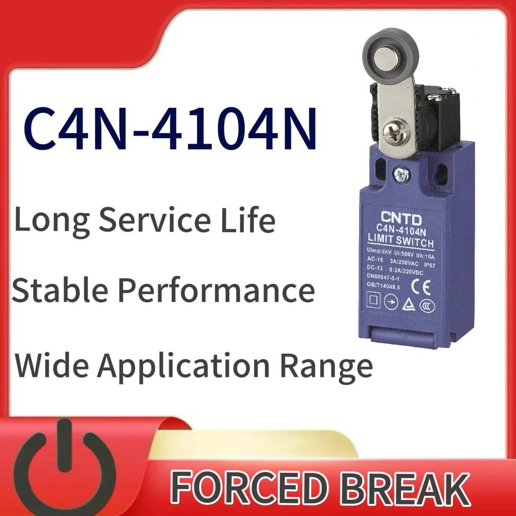 CNTD C4N-4104N IP67 Waterproof Limit Switch Ball Lever 1NC 1NO Slow Action Forced Disconnect Metal Lever Resin Ball M20 Conduit
CNTD C4N-4104N IP67 Waterproof Limit Switch Ball Lever 1NC 1NO Slow Action Forced Disconnect Metal Lever Resin Ball M20 Conduit