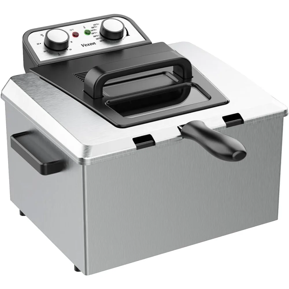 5 Liter Electric Deep Fryer with Adjustable Temperature, 21 Cups Capacity, Home Use, 1800-Watt, Baskets Included, Viewing Window
5 Liter Electric Deep Fryer with Adjustable Temperature, 21 Cups Capacity, Home Use, 1800-Watt, Baskets Included, Viewing Window