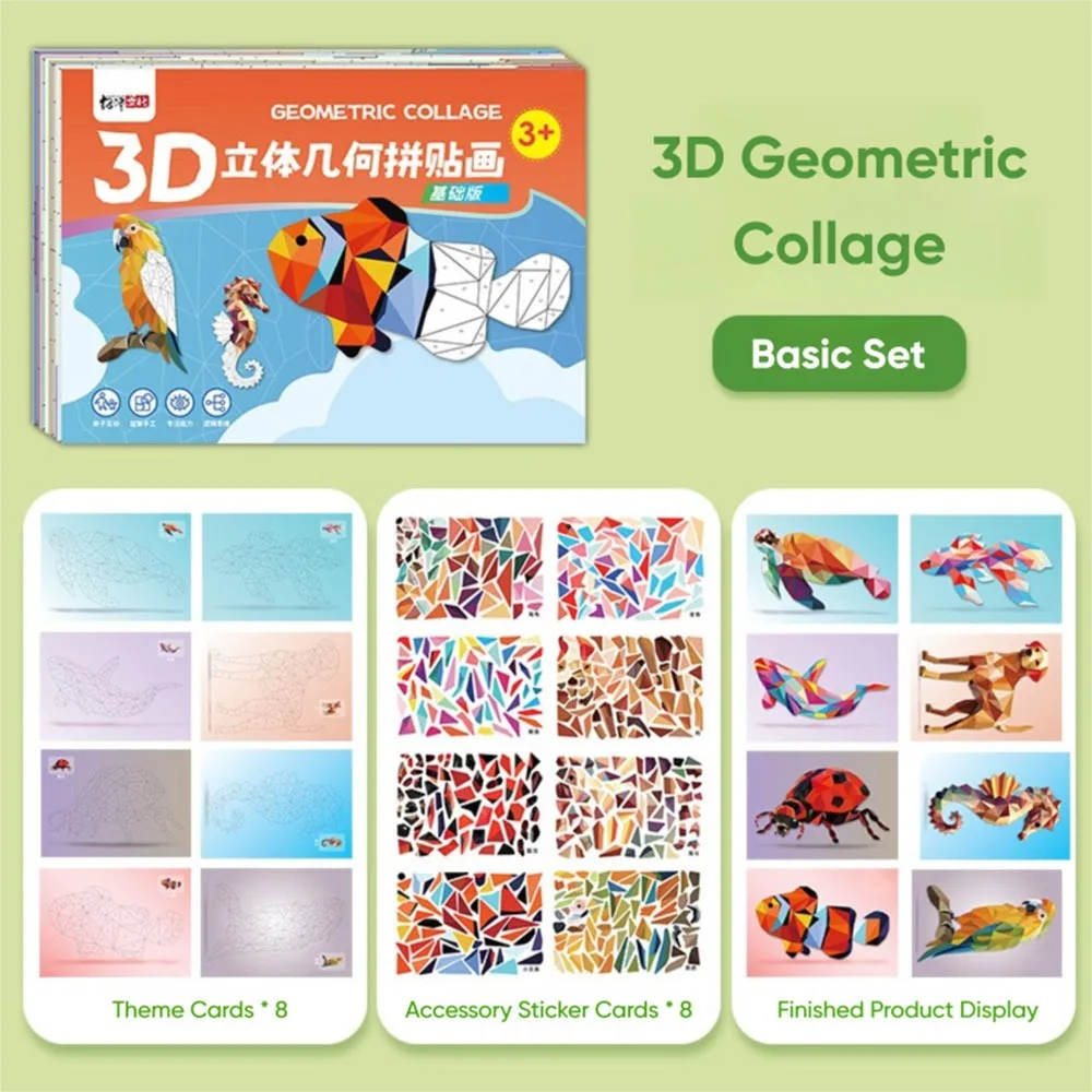 Gifts 3D Geometric Collage Sticker Book Versatile DIY Handmade Sticker Cartoon Animals Sticker Book Children's Children
Gifts 3D Geometric Collage Sticker Book Versatile DIY Handmade Sticker Cartoon Animals Sticker Book Children's Children